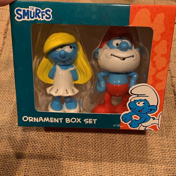 The Smurfs Ornament Box Papa Smurf & Smurfette Set - Picture 1 of 8